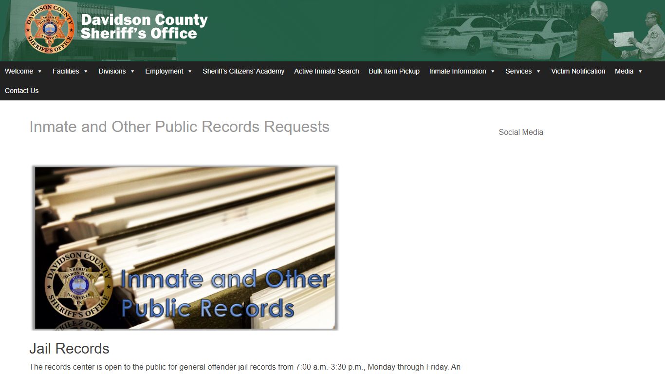 Inmate and Other Public Records Requests - Nashville