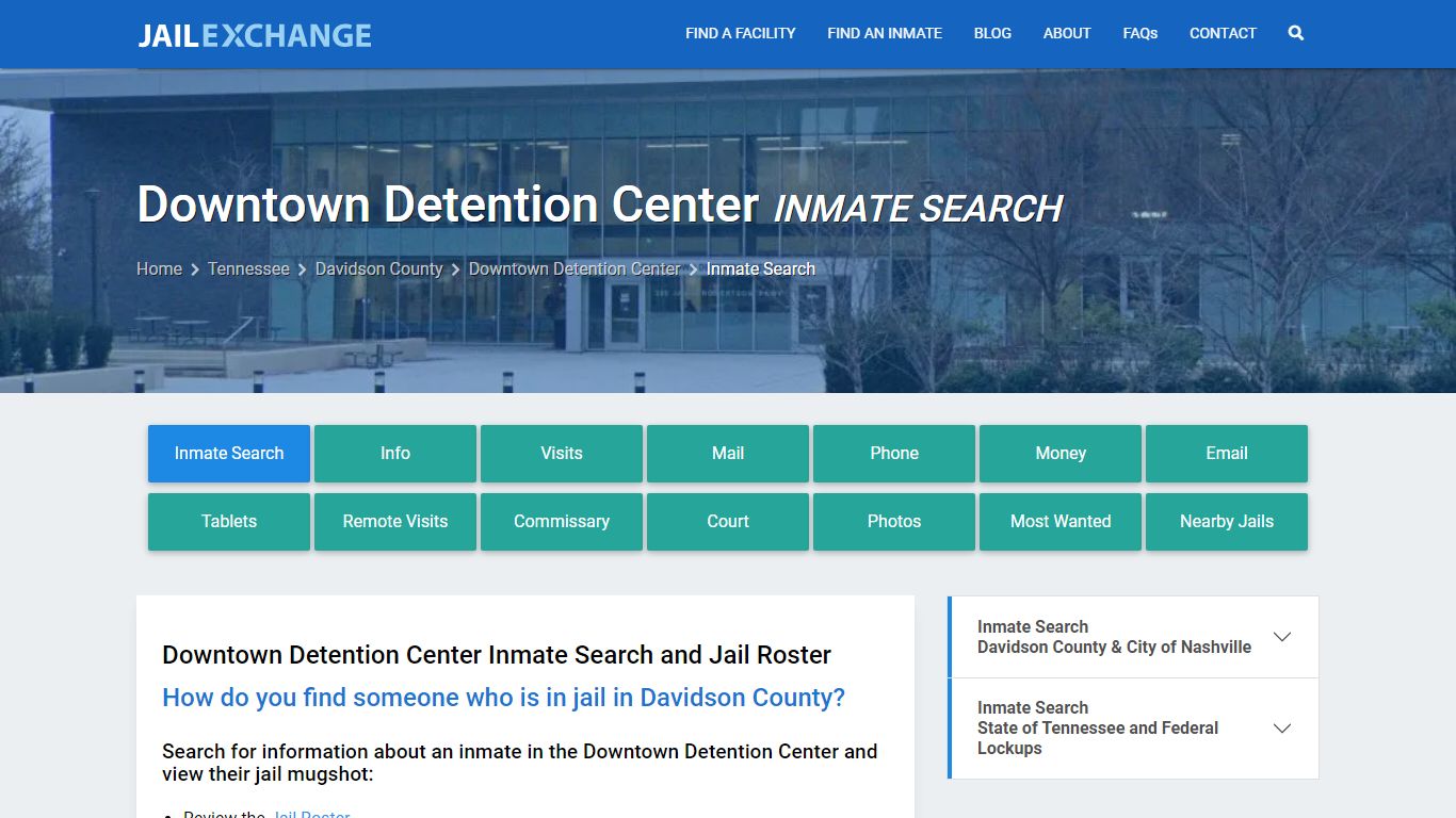 Downtown Detention Center Inmate Search - Jail Exchange